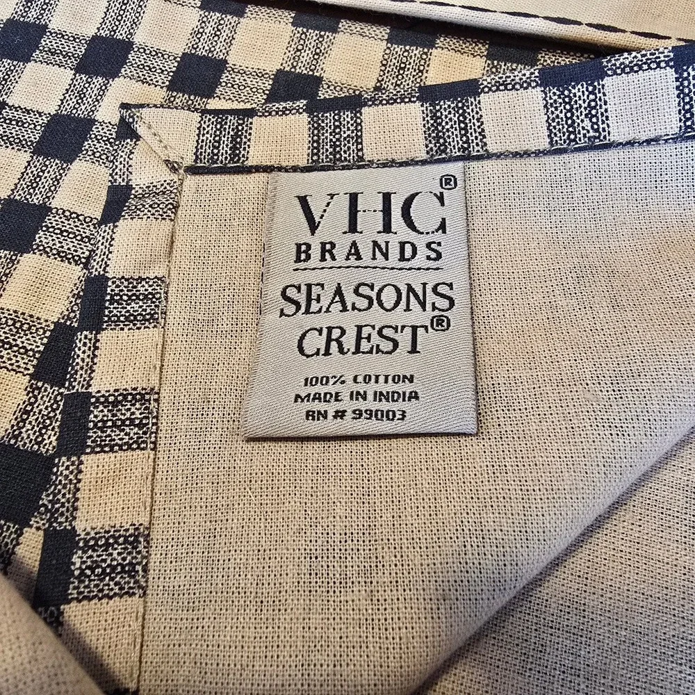 VHC Brands Seasons Crest Cotton Towel Set‎ 2-Piece Fall Harvest Gingham NEW